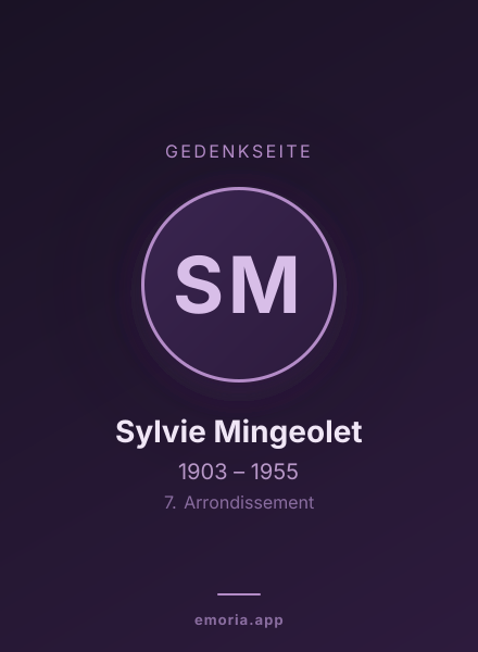 Gedenkportrait von Sylvie Mingeolet