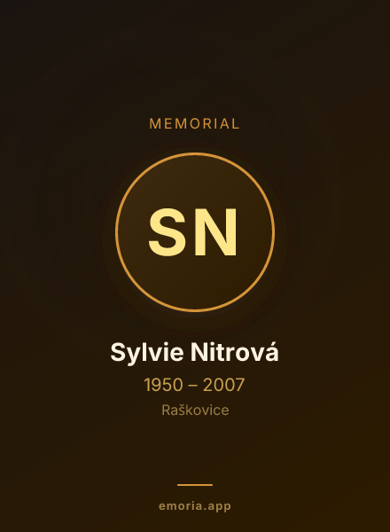 Memorial portrait of Sylvie Nitrová