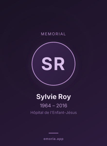 Memorial portrait of Sylvie Roy