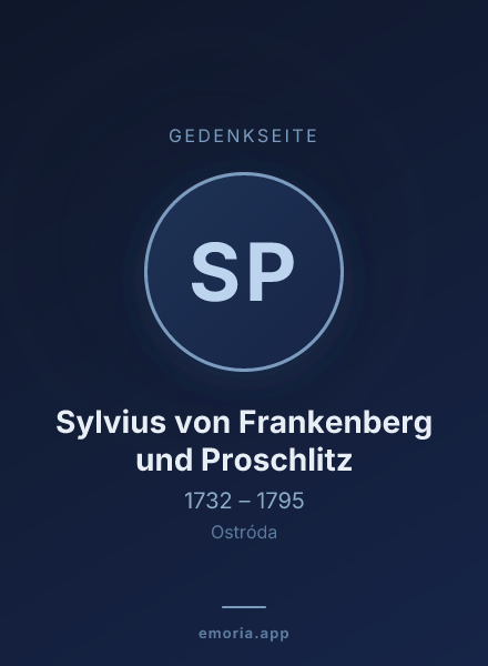 Gedenkportrait von Sylvius von Frankenberg und Proschlitz