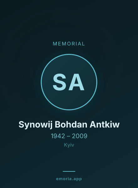 Memorial portrait of Synowij Bohdan Antkiw