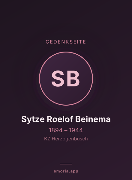 Gedenkportrait von Sytze Roelof Beinema