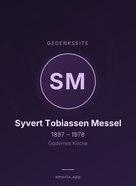 Gedenkportrait von Syvert Tobiassen Messel