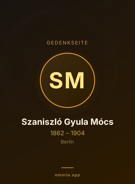 Gedenkportrait von Szaniszló Gyula Mócs
