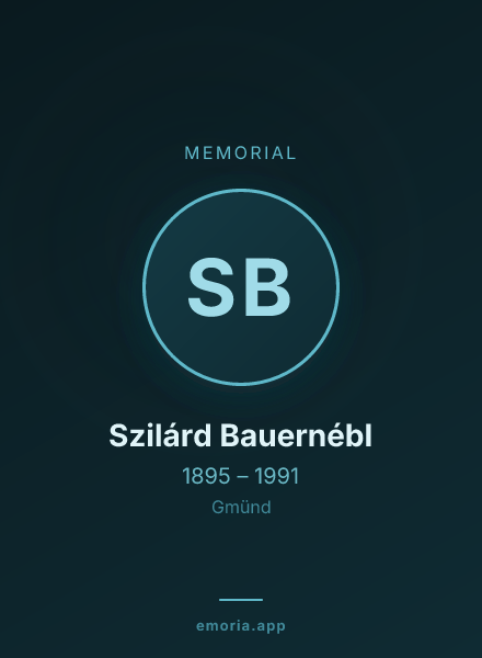 Memorial portrait of Szilárd Bauernébl