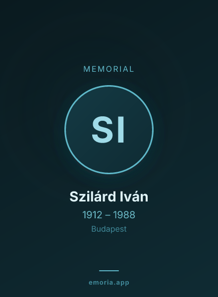 Memorial portrait of Szilárd Iván
