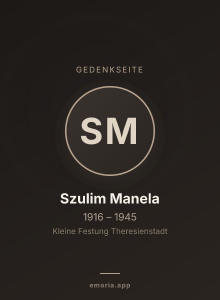 Gedenkportrait von Szulim Manela