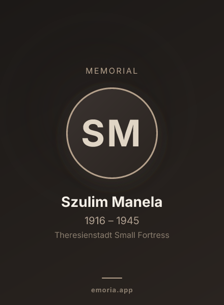 Memorial portrait of Szulim Manela