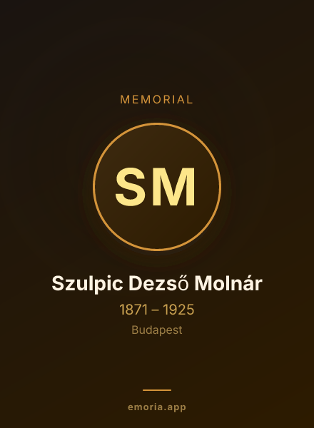 Memorial portrait of Szulpic Dezső Molnár