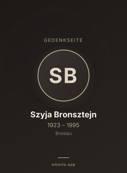 Gedenkportrait von Szyja Bronsztejn