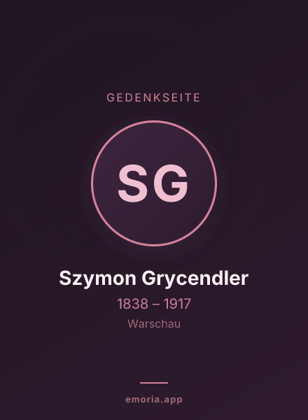 Gedenkportrait von Szymon Grycendler