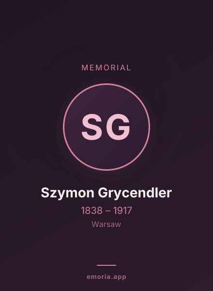 Memorial portrait of Szymon Grycendler