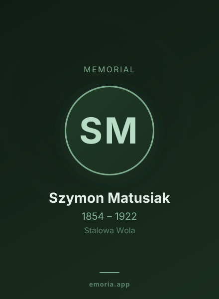 Memorial portrait of Szymon Matusiak