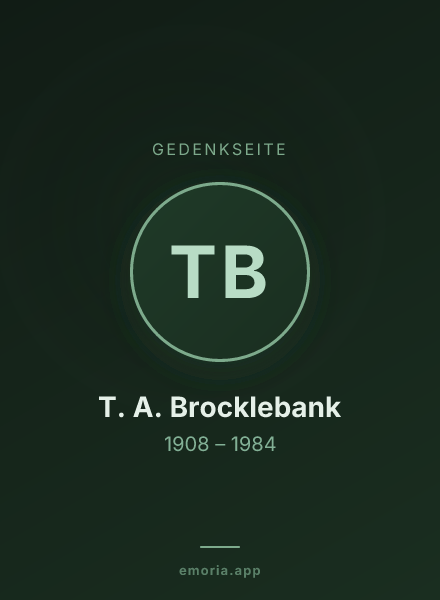 Gedenkportrait von T. A. Brocklebank
