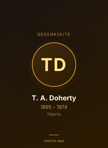 Gedenkportrait von T. A. Doherty