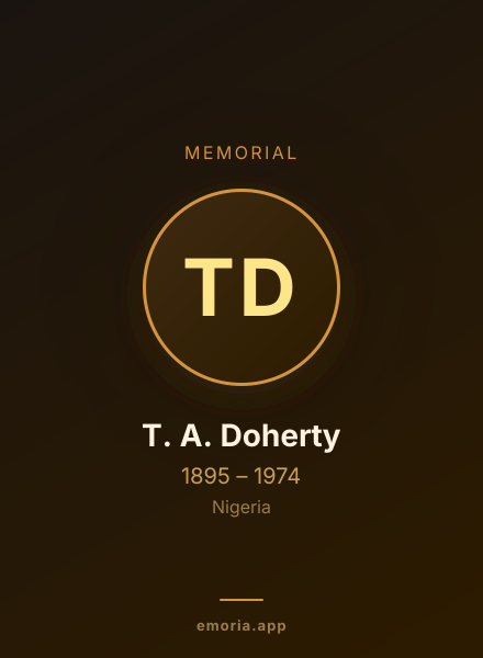 Memorial portrait of T. A. Doherty