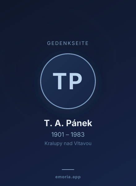 Gedenkportrait von T. A. Pánek