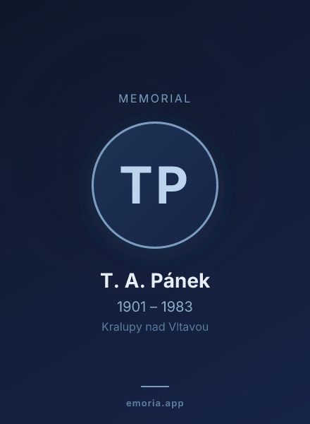 Memorial portrait of T. A. Pánek