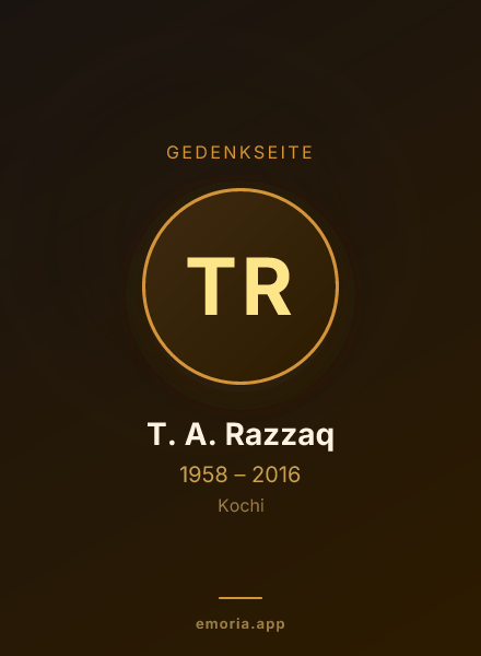 Gedenkportrait von T. A. Razzaq