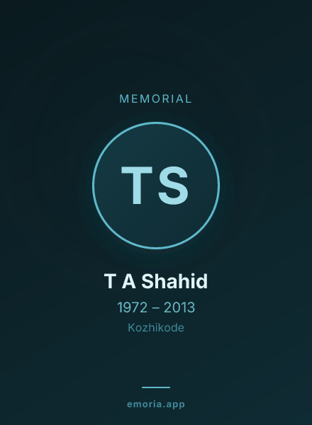 Memorial portrait of T A Shahid