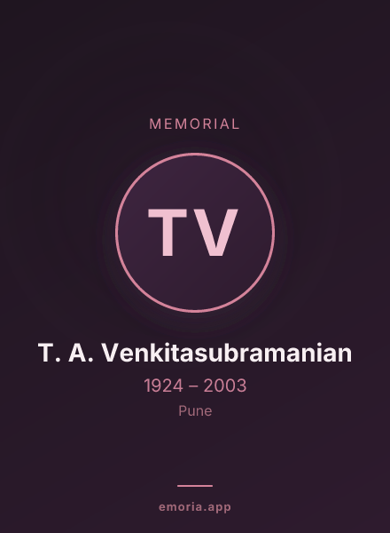 Memorial portrait of T. A. Venkitasubramanian