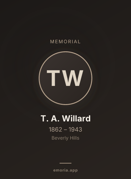 Memorial portrait of T. A. Willard