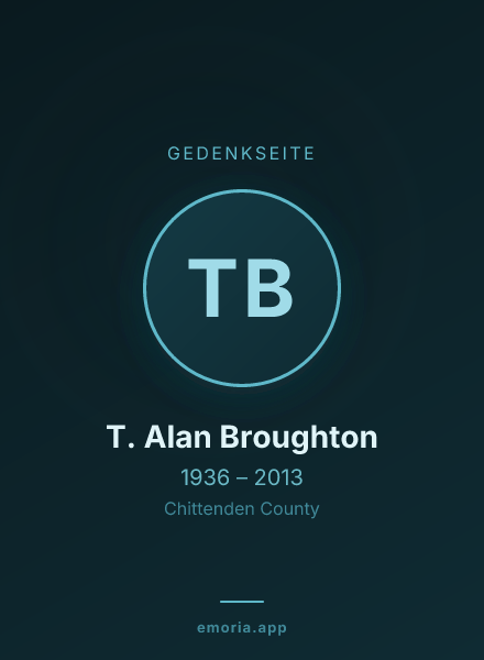 Gedenkportrait von T. Alan Broughton