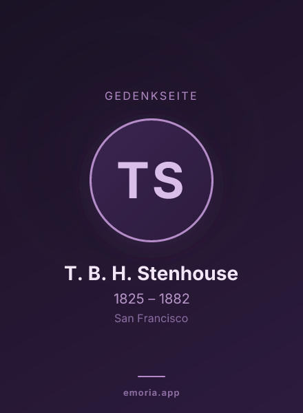 Gedenkportrait von T. B. H. Stenhouse
