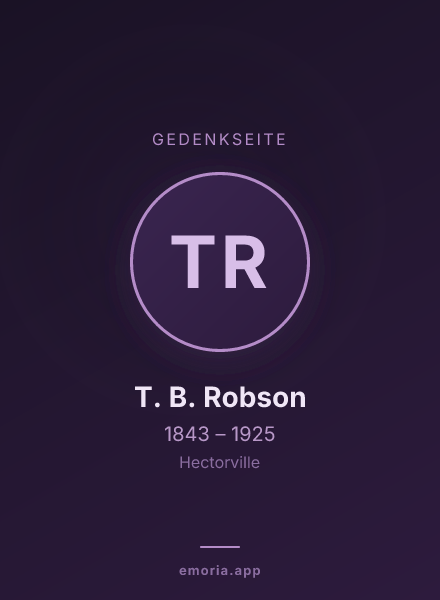 Gedenkportrait von T. B. Robson