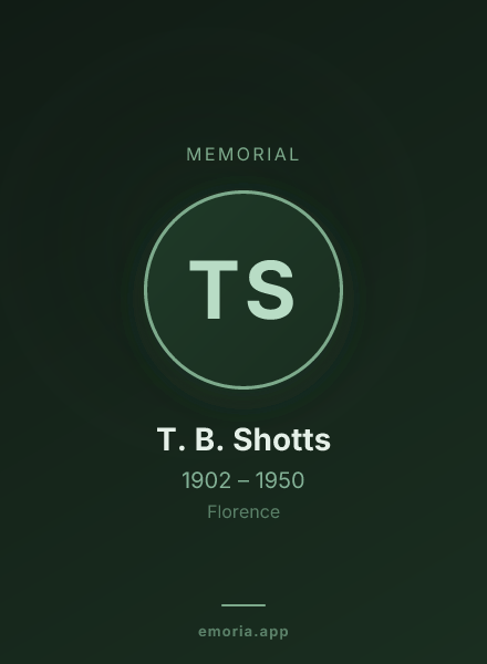 Memorial portrait of T. B. Shotts