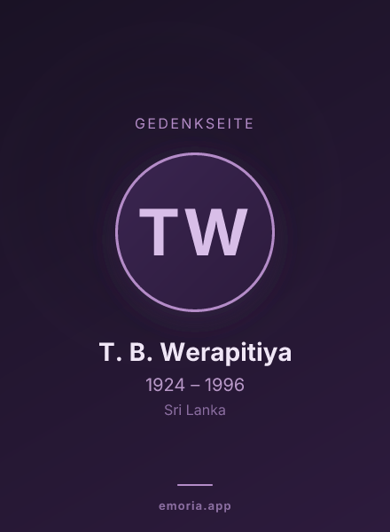 Gedenkportrait von T. B. Werapitiya