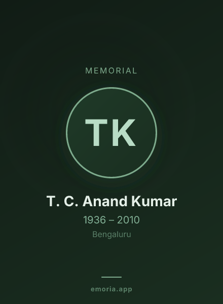 Memorial portrait of T. C. Anand Kumar