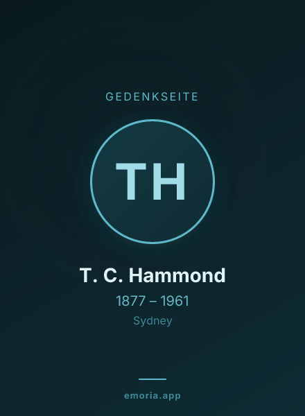 Gedenkportrait von T. C. Hammond