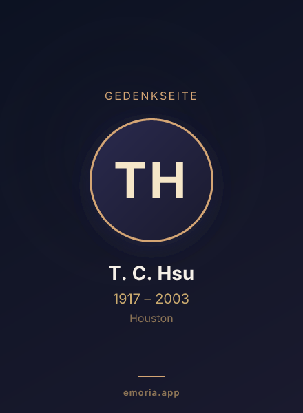 Gedenkportrait von T. C. Hsu