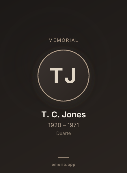 Memorial portrait of T. C. Jones