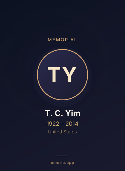 Memorial portrait of T. C. Yim