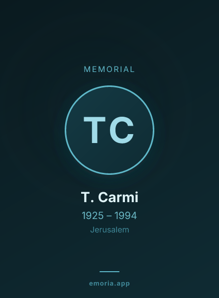 Memorial portrait of T. Carmi