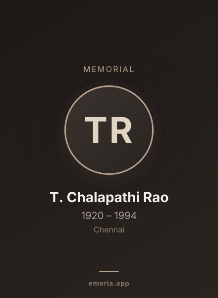 Memorial portrait of T. Chalapathi Rao