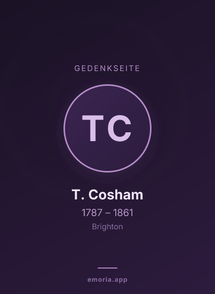 Gedenkportrait von T. Cosham