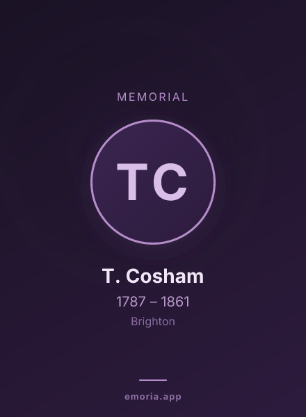 Memorial portrait of T. Cosham