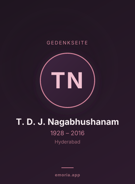 Gedenkportrait von T. D. J. Nagabhushanam