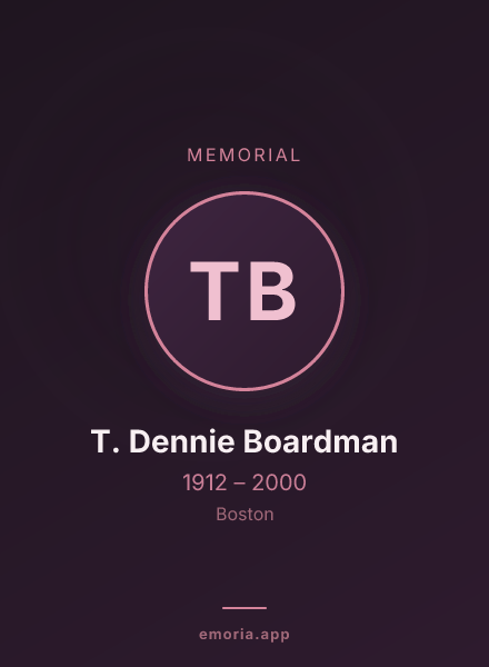 Memorial portrait of T. Dennie Boardman