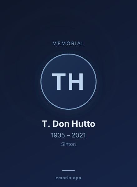 Memorial portrait of T. Don Hutto