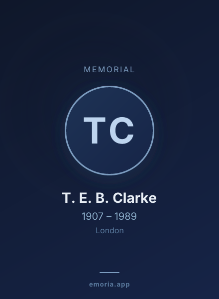 Memorial portrait of T. E. B. Clarke