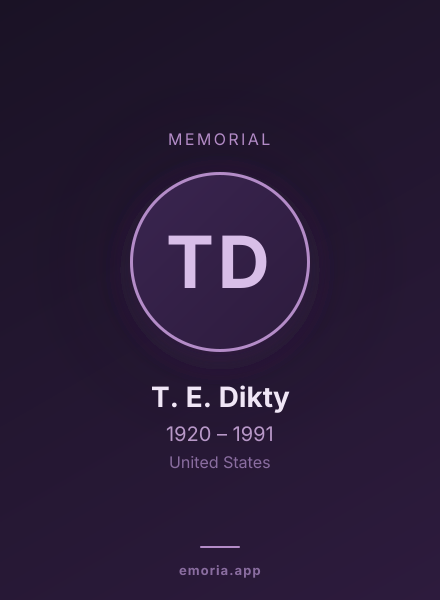 Memorial portrait of T. E. Dikty