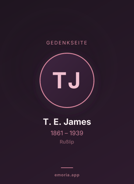 Gedenkportrait von T. E. James