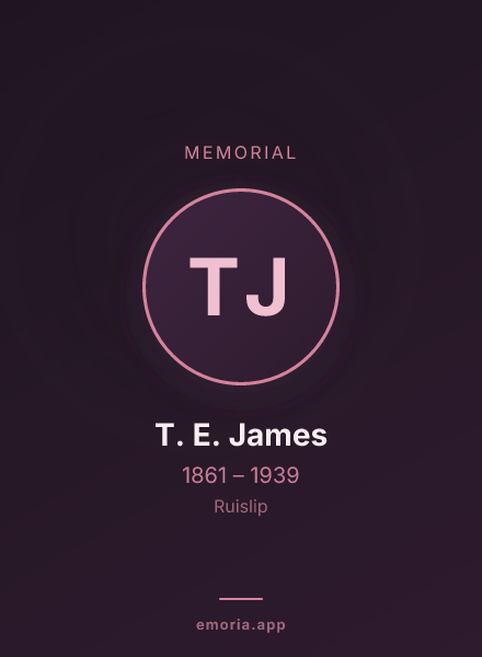 Memorial portrait of T. E. James