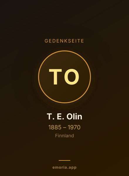 Gedenkportrait von T. E. Olin