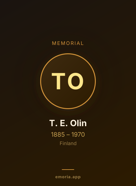 Memorial portrait of T. E. Olin