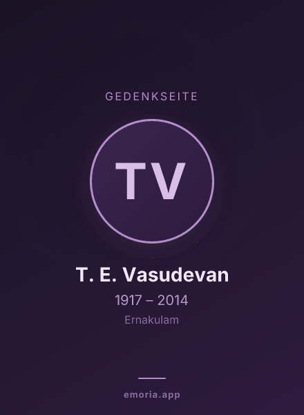 Gedenkportrait von T. E. Vasudevan